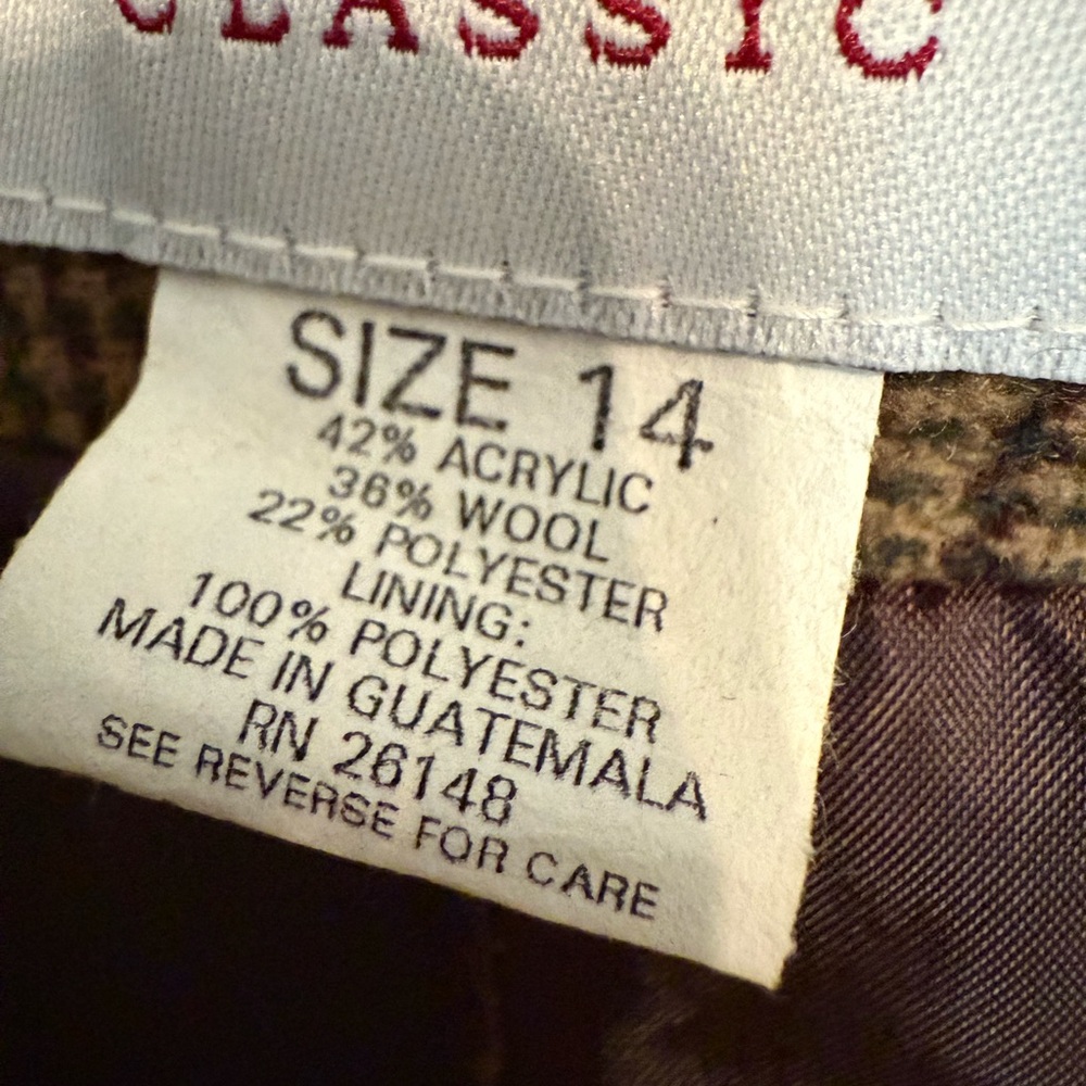 Vintage Jaclyn Smith Plaid Blazer |Size 14| Brien Wool Blend with Collar. - Picture 3 of 9